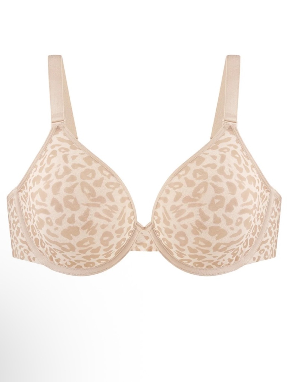 Light Nude Animal-Print T-Shirt Bra with Underwire Support